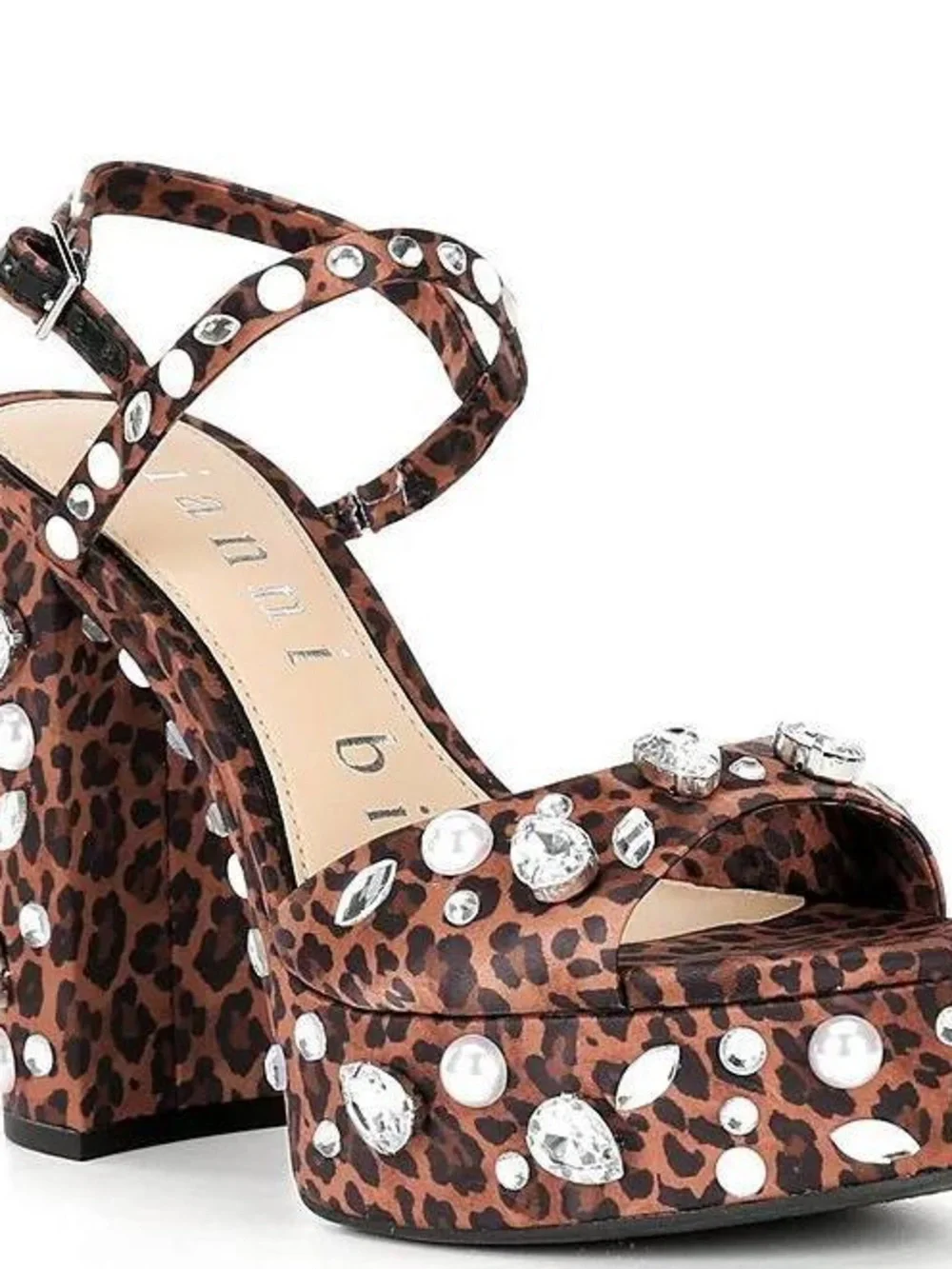 Gianni Bini Sandals Women Calvan Two Leopard Platform Jewel Dress Size 9 New